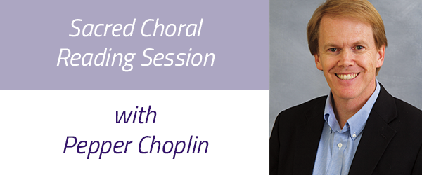 Pender's Summer Sacred Choral Reading Session with Pepper Choplin Banner